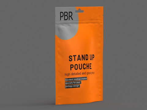 Stand up pouch v10 PBR 3D Модель
