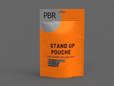 Stand up pouch v10 PBR 3D Модель