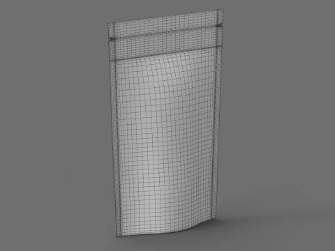 Metalic stand up pouch PBR 3D Model