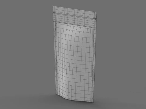 Metalic stand up pouch PBR 3D Model