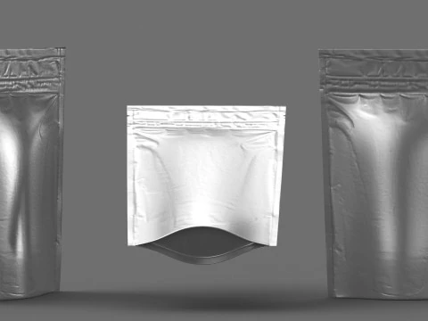Metalic stand up pouch PBR 3D Model