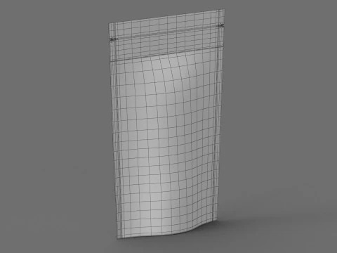 Metalic stand up pouch PBR 3D Model