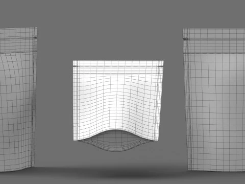 Metalic stand up pouch PBR 3D Model