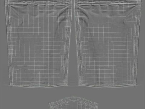 Metalic stand up pouch PBR 3D Model