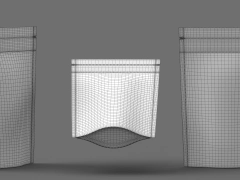 Metalic stand up pouch PBR 3D Model