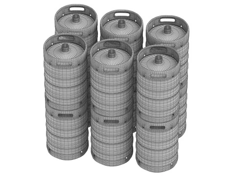Beer Kegs 3D Model