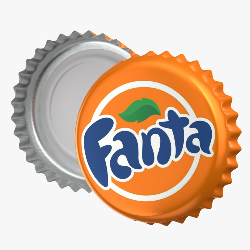 Fanta Bottle Cap 3D 模型 .c4d .max .obj .3ds .fbx .stl .blend 