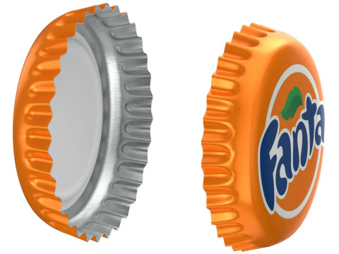 Fanta Bottle Cap 3D Model