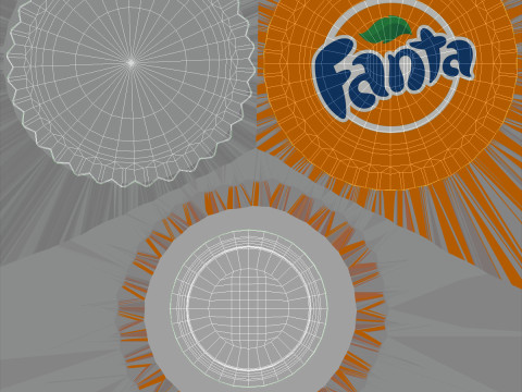 Fanta Bottle Cap 3D 模型