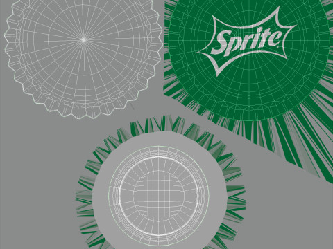 Sprite Bottle Cap 3D Model