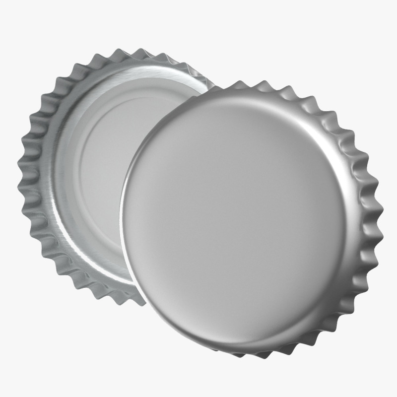 Silver bottle cap 3D मॉडल .c4d .max .obj .3ds .fbx .stl .blend 