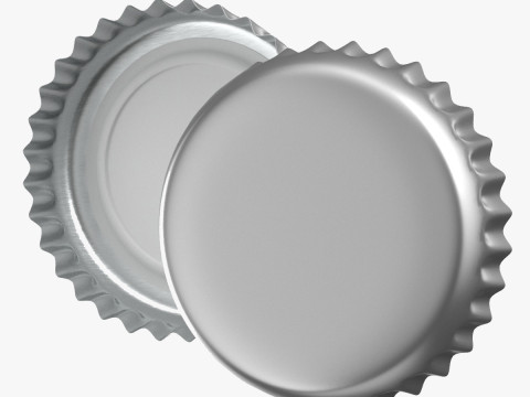 Silver bottle cap 3D Model