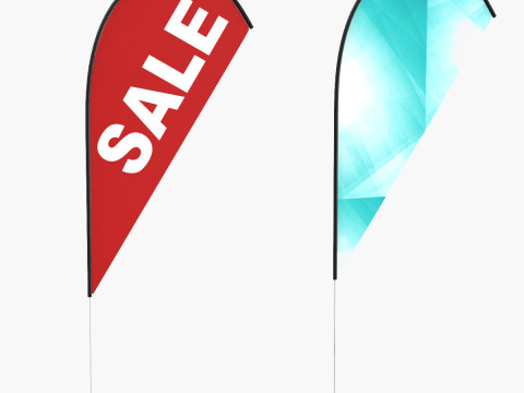 Flag Banner 3D Model