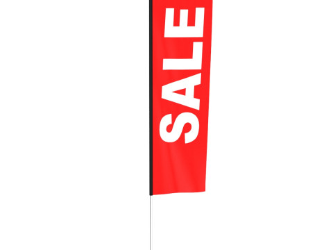 Flag Banner 02 3D Model