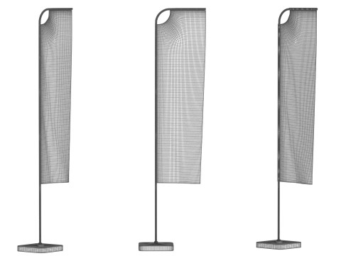 Flag Banner 04 3D मॉडल