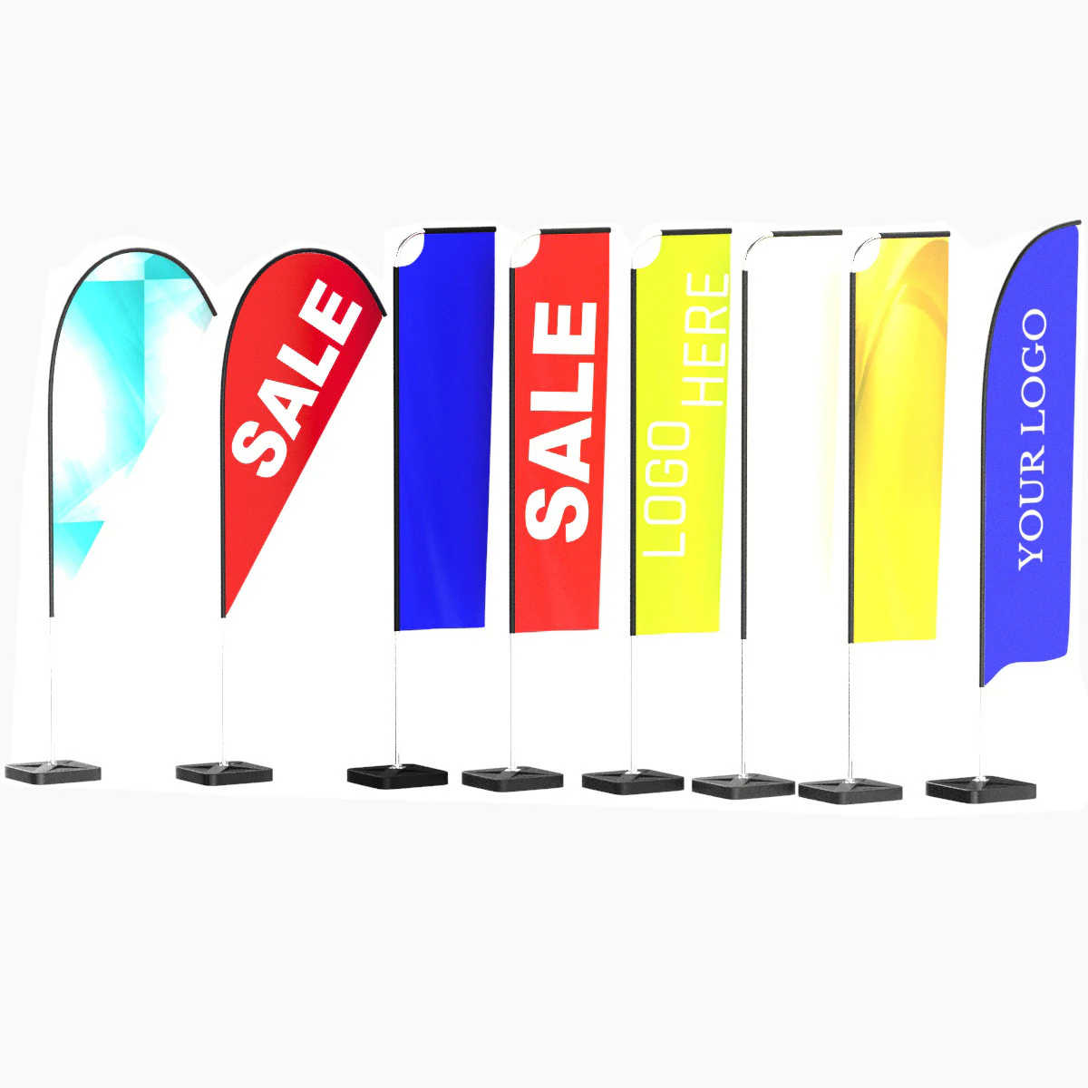 Flag Banners collection 3D Model .c4d .max .obj .3ds .fbx .stl .blend 