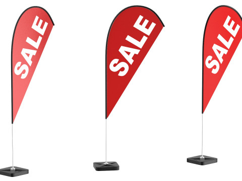 Flag Banners collection 3D-Modell
