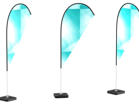 Flag Banners collection 3D-Modell
