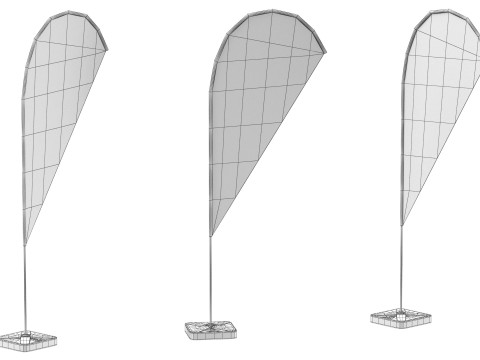 Flag Banners collection 3D-Modell
