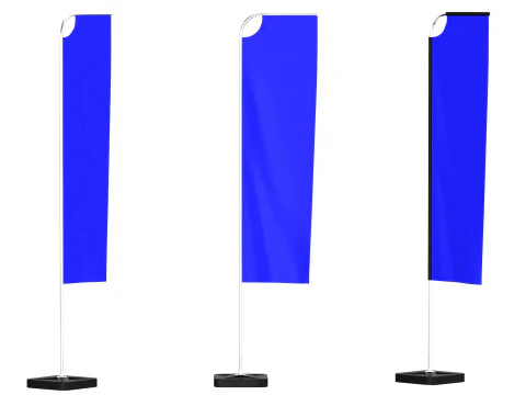 Flag Banners collection 3D Model