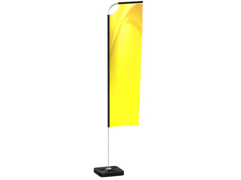 Flag Banners collection 3D Model