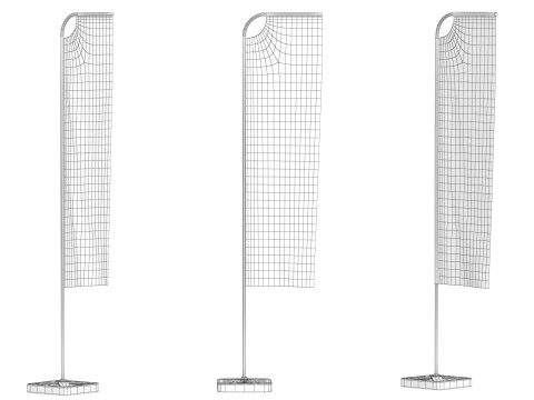 Flag Banners collection 3D Model