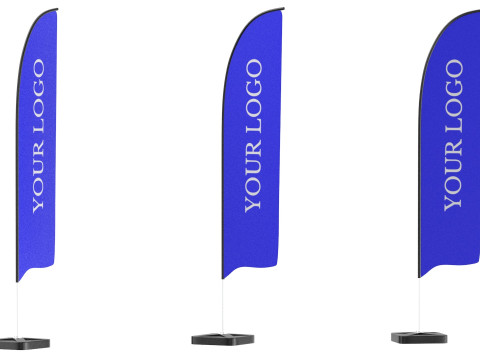 Flag Banners collection 3D-Modell
