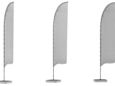 Flag Banners collection 3D Model