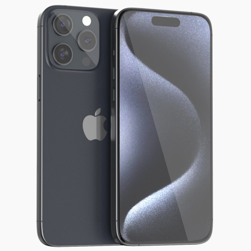 Apple iPhone 15 pro max blue 3D 모델 .c4d .max .obj .3ds .fbx .stl .blend 