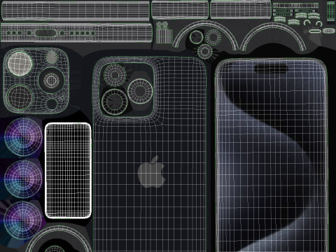 Apple iPhone 15 pro max blue 3D 모델