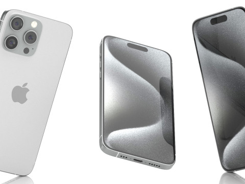 Apple iPhone 15 pro max white 3Dモデル