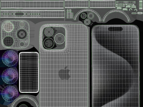 Apple iPhone 15 pro max white 3Dモデル