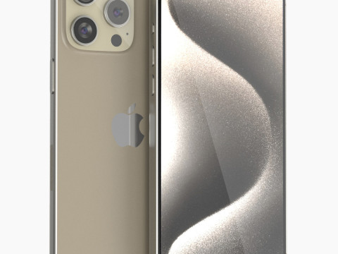Apple iPhone 15 pro max natural titanium 3D 모델