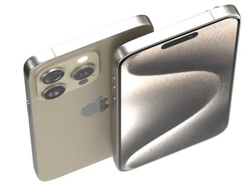 Apple iPhone 15 pro max natural titanium Modello 3D