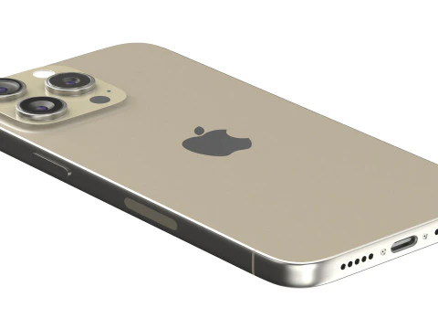 Apple iPhone 15 pro max natural titanium 3D Model