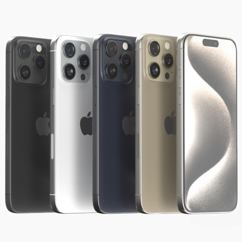 Apple iPhone 15 pro max All collours 3D Model .c4d .max .obj .3ds .fbx .stl .blend 