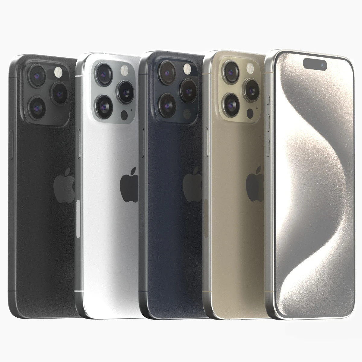 Apple iPhone 15 pro max All collours 3D Model .c4d .max .obj .3ds .fbx .stl .blend 