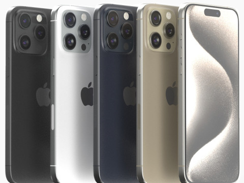 Apple iPhone 15 pro max All collours 3D 模型