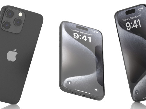 Apple iPhone 15 pro max All collours 3D Model