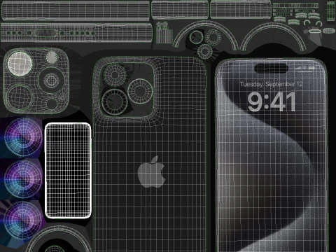 Apple iPhone 15 pro max All collours 3D Model
