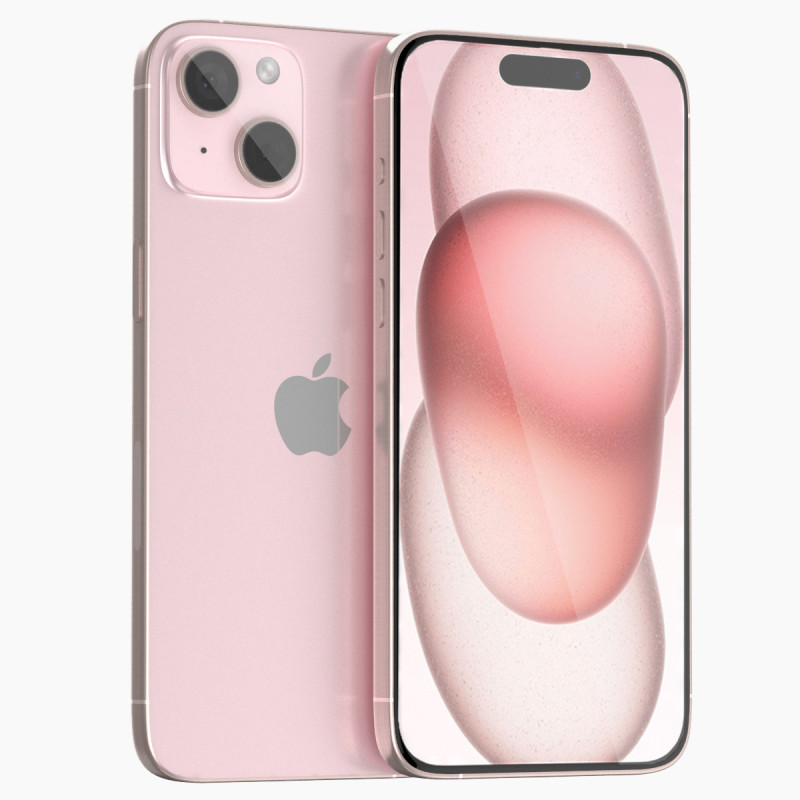 Apple iPhone 15 Plus Pink 3D Model .c4d .max .obj .3ds .fbx .stl .blend 