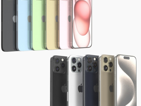 Apple iphone 15 pro max and 15 plus All colors 3D 模型