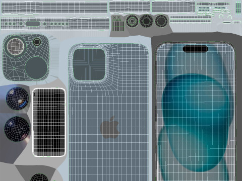 Apple iphone 15 pro max and 15 plus All colors 3D Model