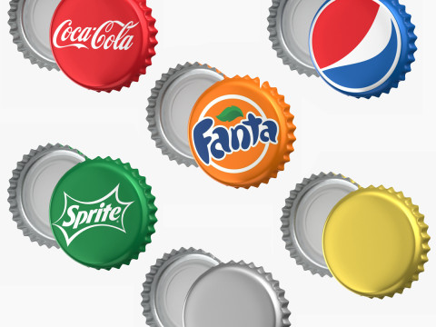 Bottle Caps Collection Model 3D
