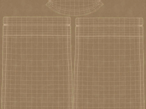 Paper pouchs collection 3D Model