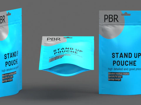 Stand up pouch collection v3 PBR 3D Model
