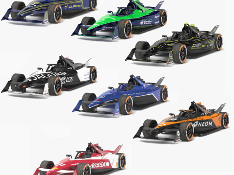 Formula E Season 2024 Race Car Collection Modèle 3D