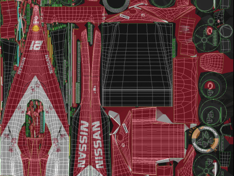 Formula E Season 2024 Race Car Collection 3D Model
