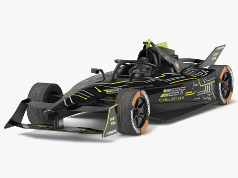 Formula E Season 2024 Race Car Collection 3D Model