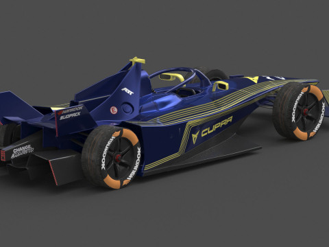 Formula E Season 2024 Race Car Collection 3D Model
